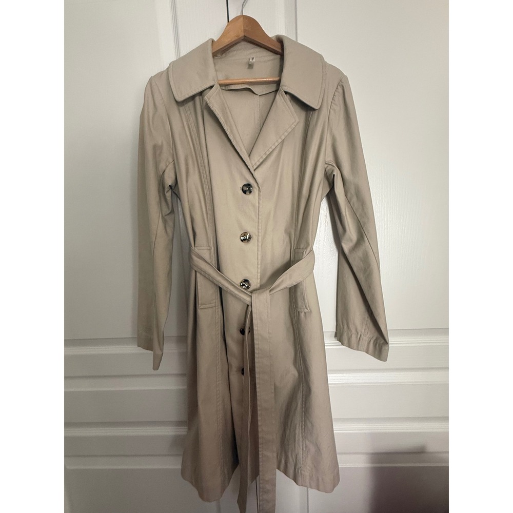 Blue Sky Clothing Co. Size M Beige Cotton Belted Trench Coat